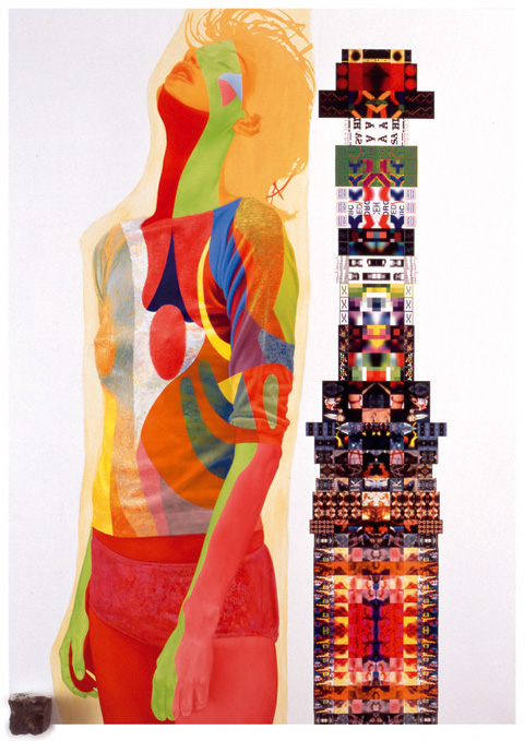 Adriano Nardi, Dicotome Valley, 2001, olio e plotting su tela, sampietrino, 160x114 cm