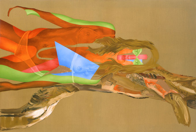 Adriano Nardi, Hagal, 2005, olio su tela organica, 135x200 cm