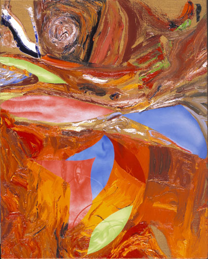 Adriano Nardi, Pittura nuda nel paesaggio, 2006, olio su tela organica, 50x40 cm