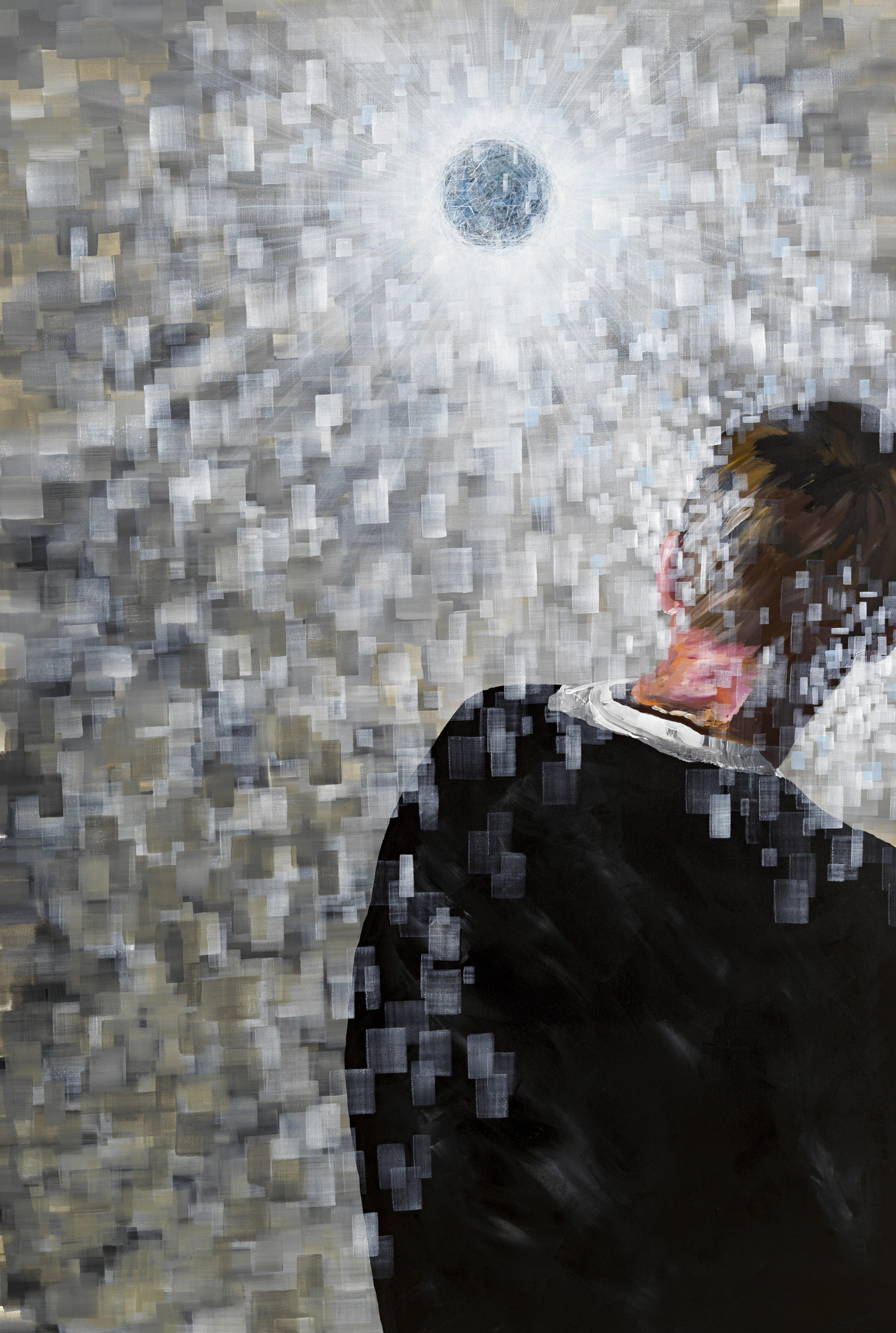 Francesco Totaro, Crossings 15, 2019, acrilico su tela, 150x100 cm