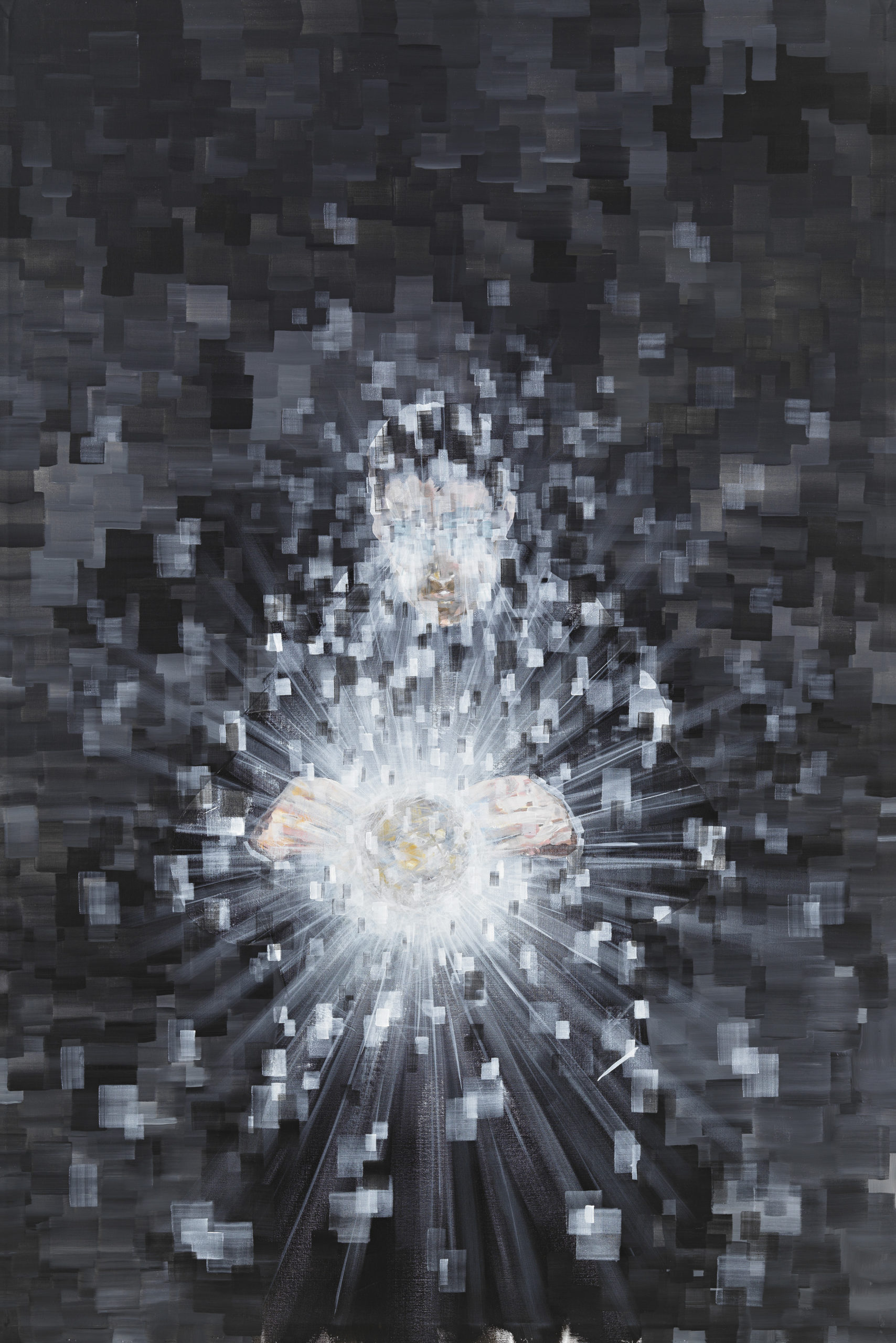 Francesco Totaro, Crossings 9, 2019, acrilico su tela, 150x100 cm