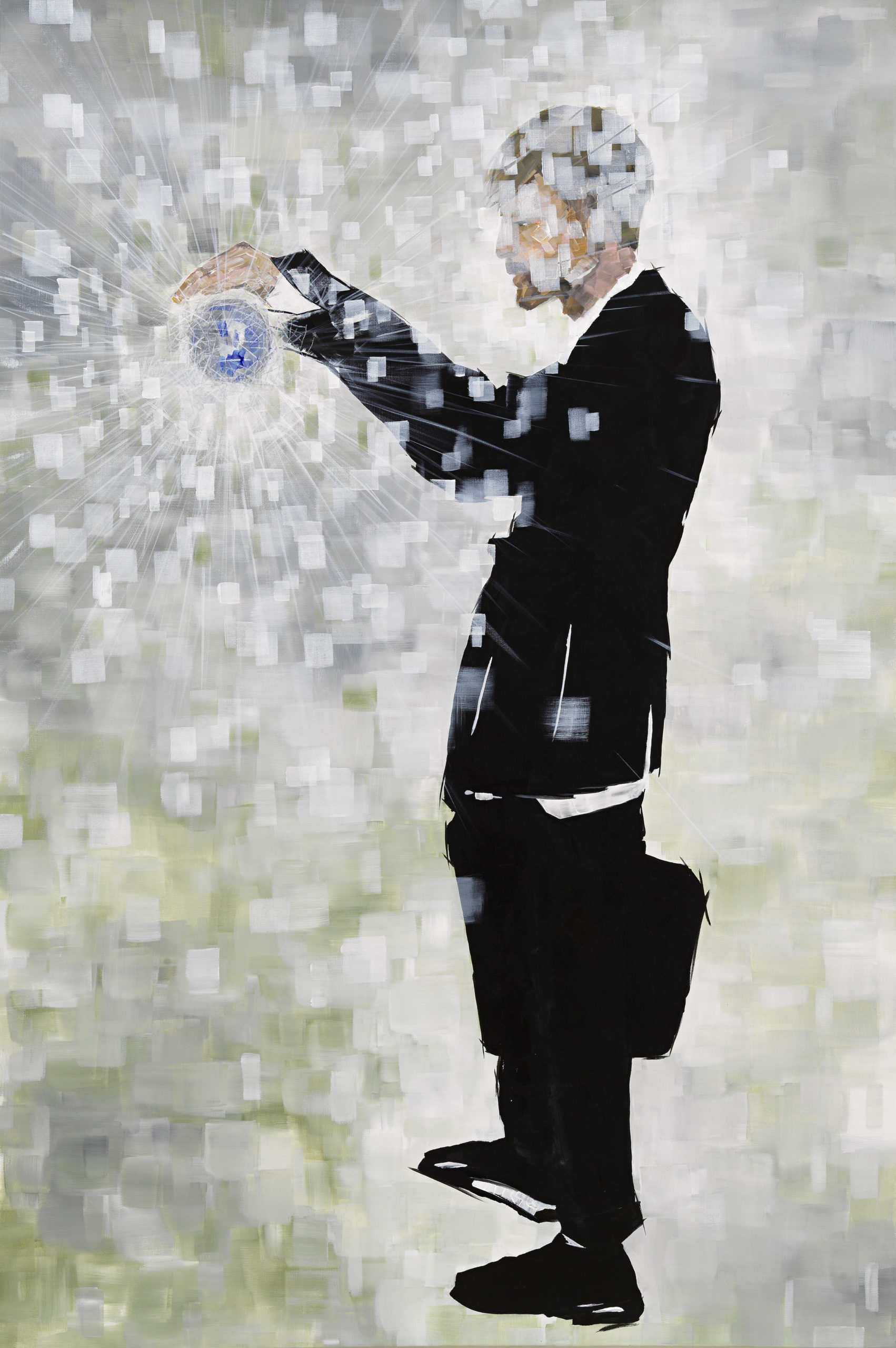 Francesco Totaro, Crossings 8, 2019, acrilico su tela, 150x100 cm